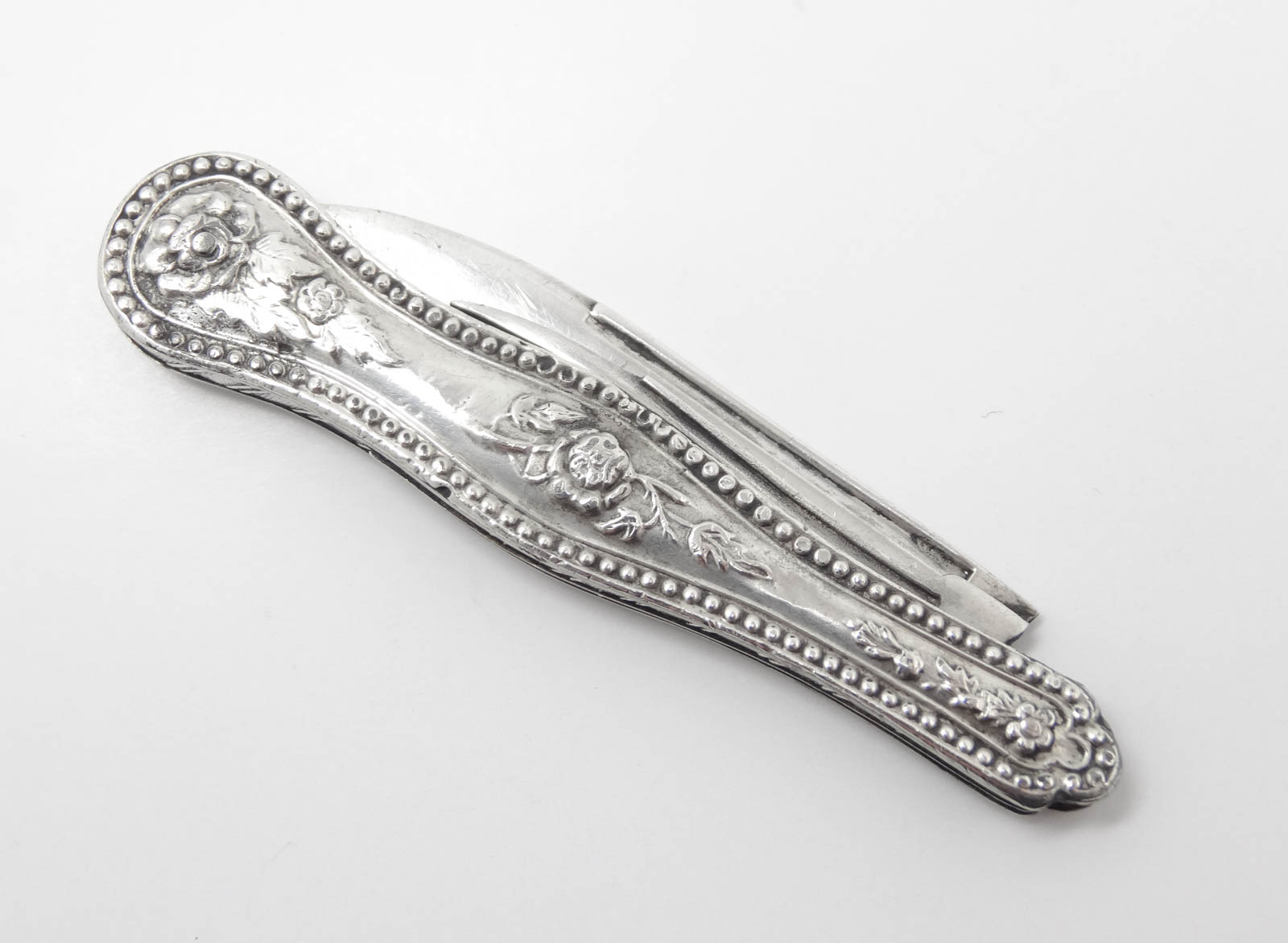 Charming Antique 19c American Sterling Silver Ornate Floral Rose Fruit Knife eBay