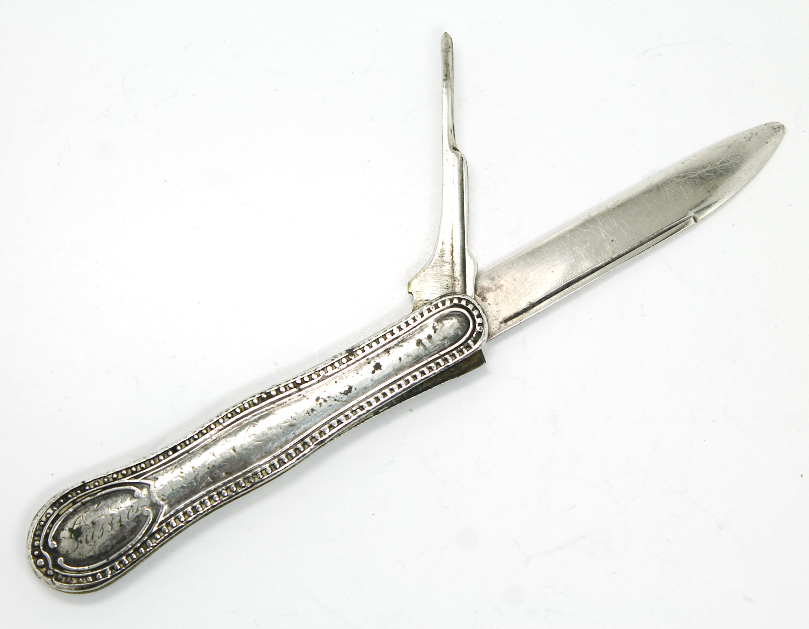 Antique 19c Victorian Wood & Hughes American Coin Silver Engraved Fruit Knife eBay