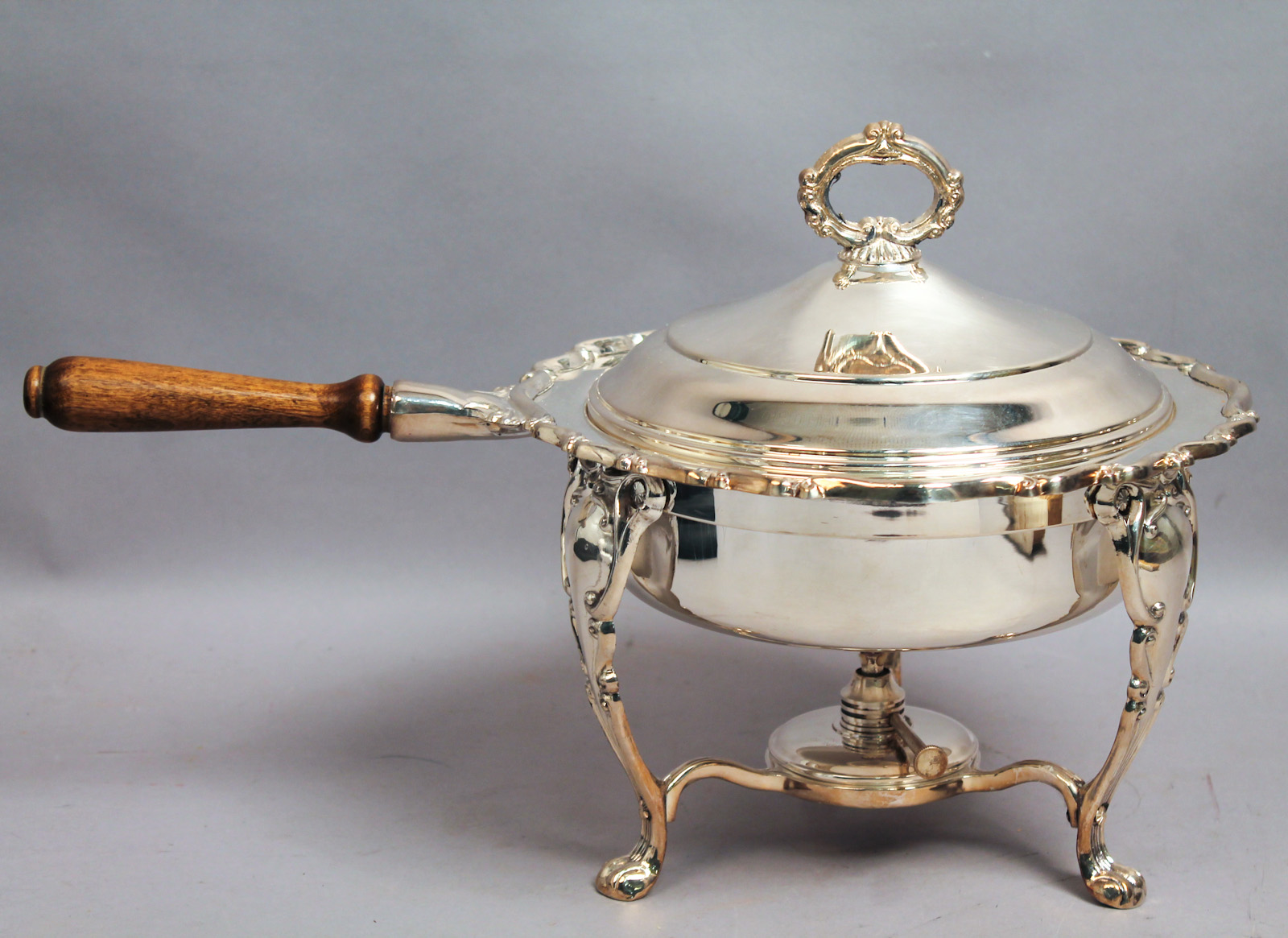 Vintage Rogers Silver SP Alcohol Burner Chafing Dish & Serving Tray W