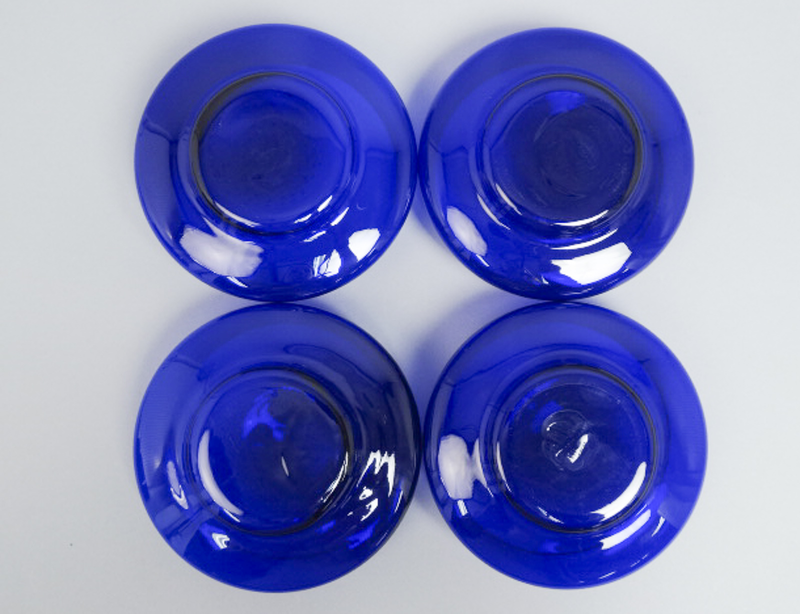 Vintage 1930s/40s Superb Set 12 Art Deco Cobalt Blue Salad Dessert