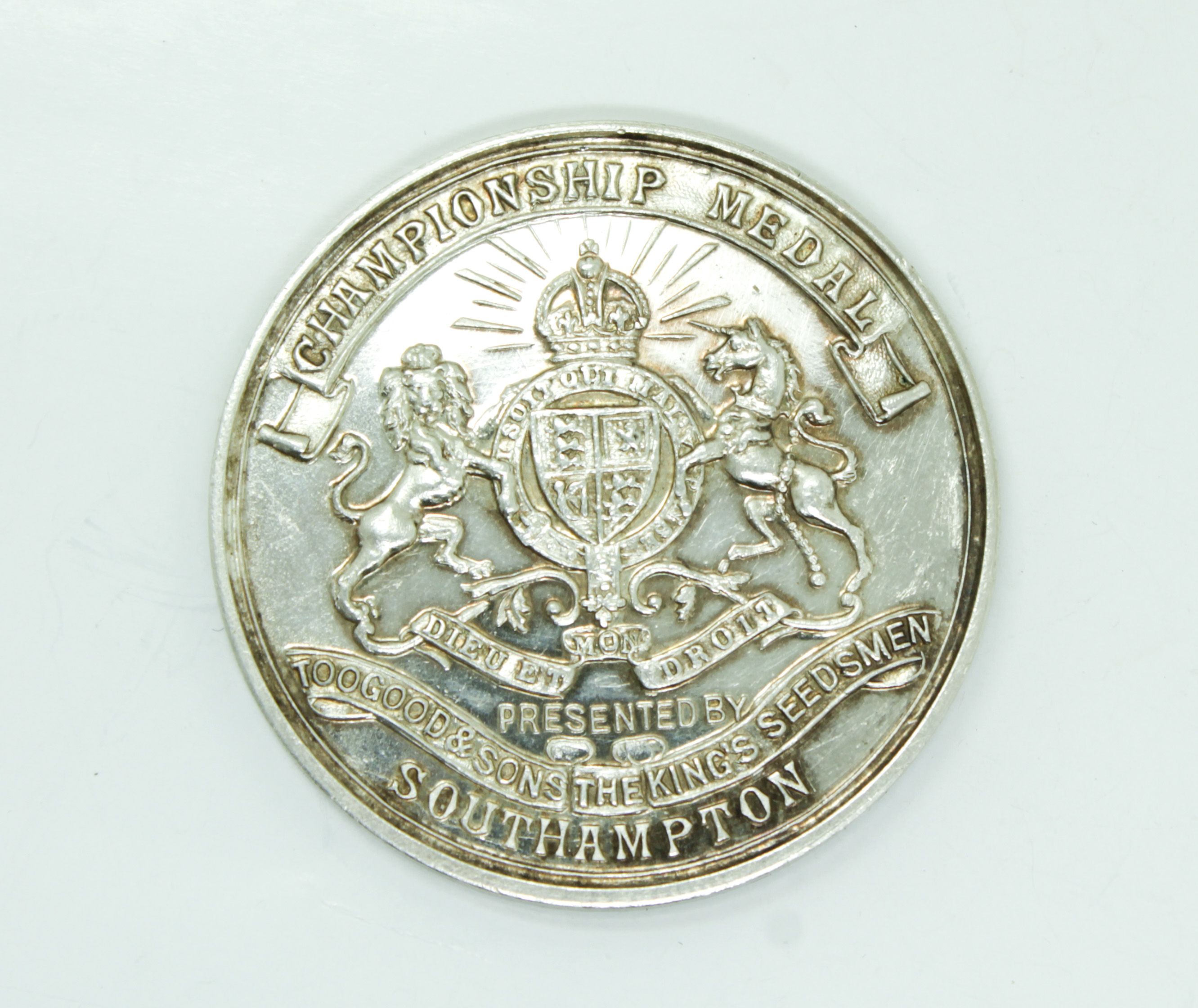 England 1901 Southampton Agriculture Championship Medal Toogood & Son