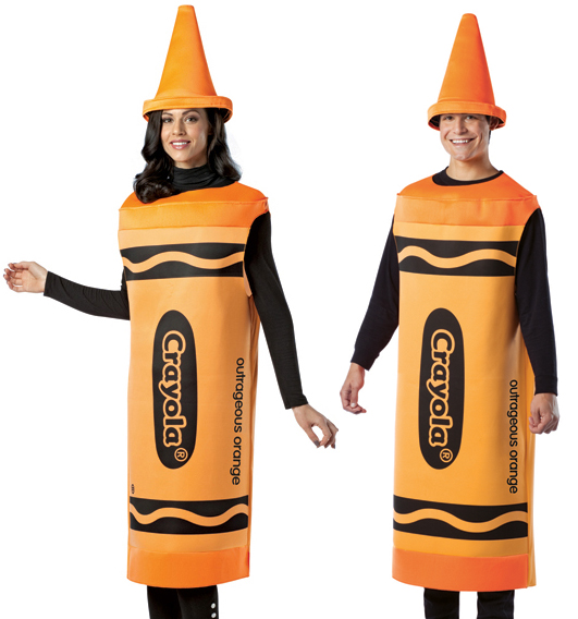 Mens Womens Orange Crayola Crayon Adult Halloween Costume eBay