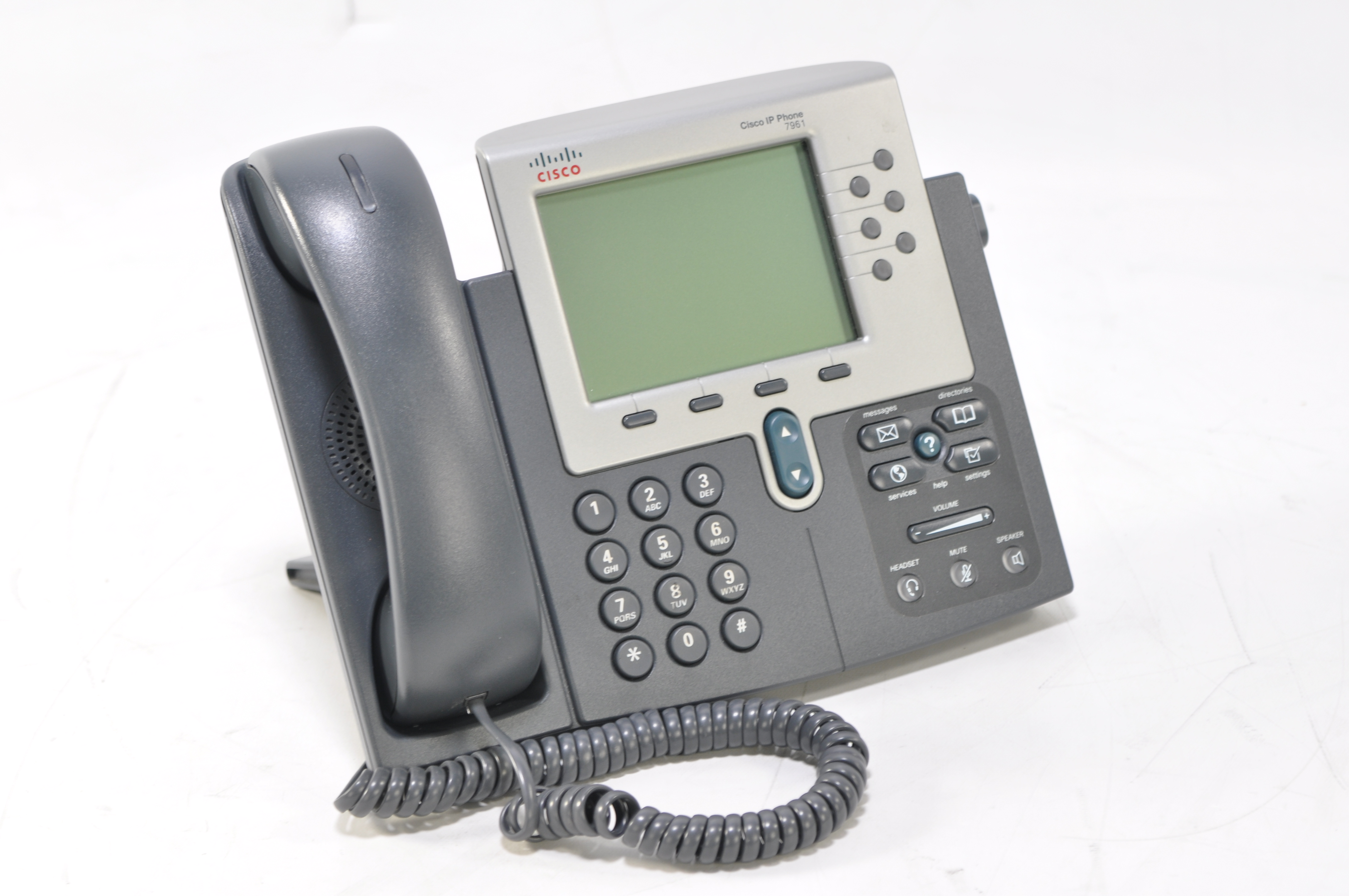 Cisco CP-7961G Unified IP Phone 4-bit Grayscale Display VoIP Telephone