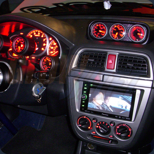 0207 SUBARU IMPREZA WRX STI TRIPLE DASH CLOCK POD + 3 BLACK 7 COLOR