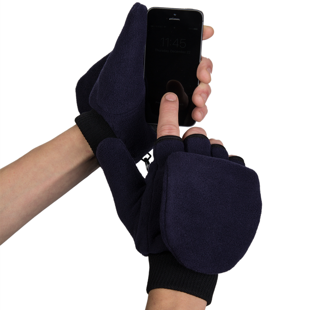 3M Thinsulate Fleece Pop Top Convertible Fingerless Gloves Mittens