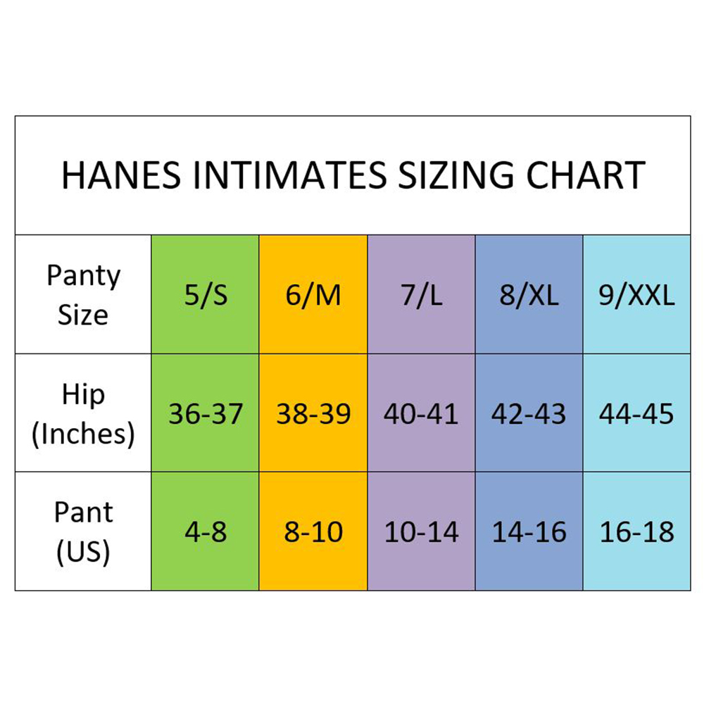 Size Chart Women S Hanes