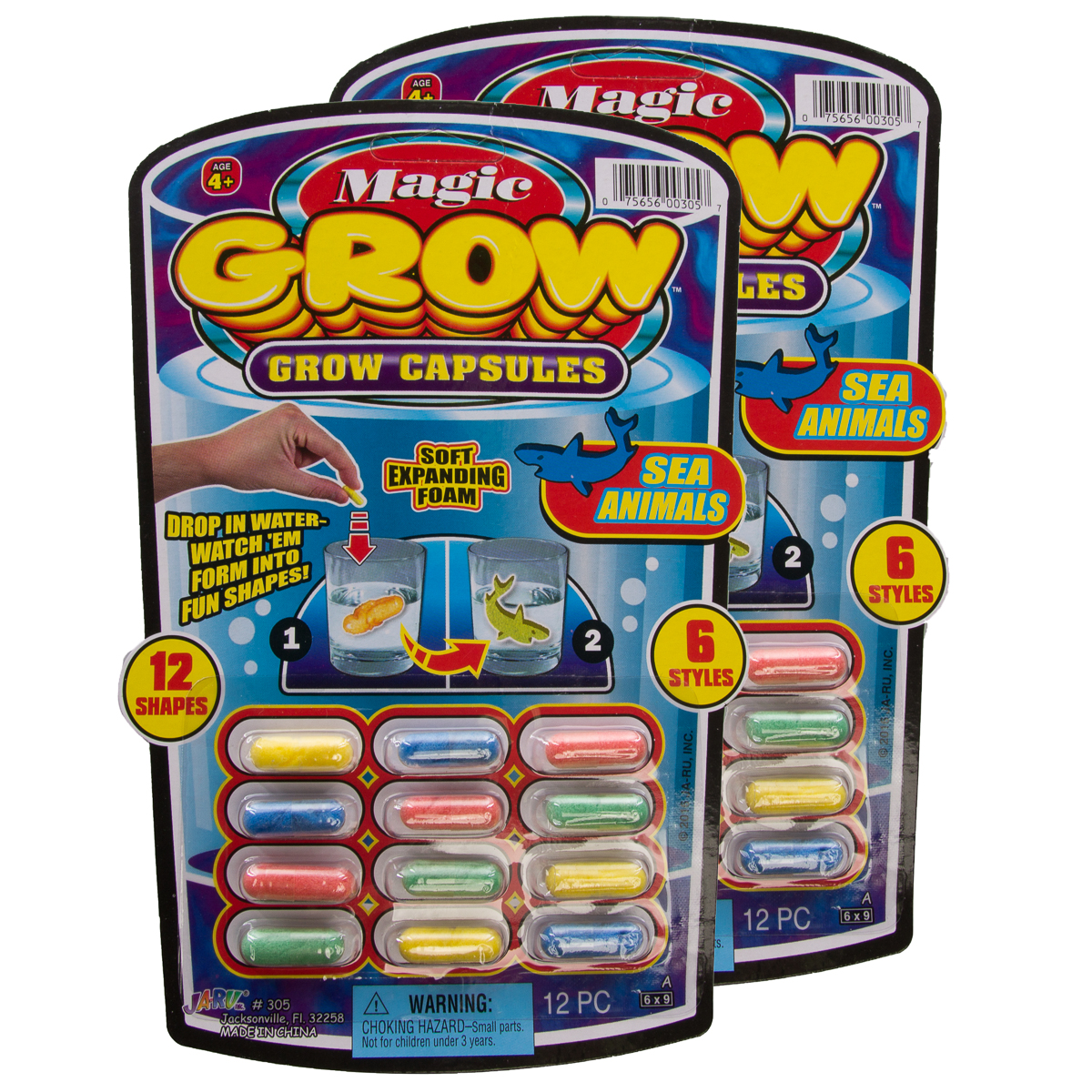 24ct Ja-Ru Magic Grow Capsules Foam Water Or Bath Toys For Kids Party Favor Bulk