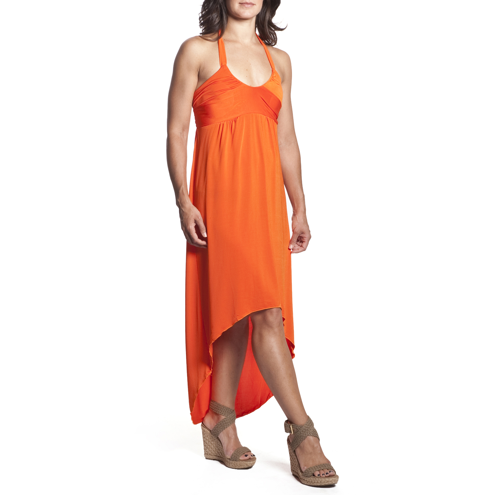 3 Women’s TieNeck Halter Dress HighLow HiLo Maxi Sundress Beach Swim