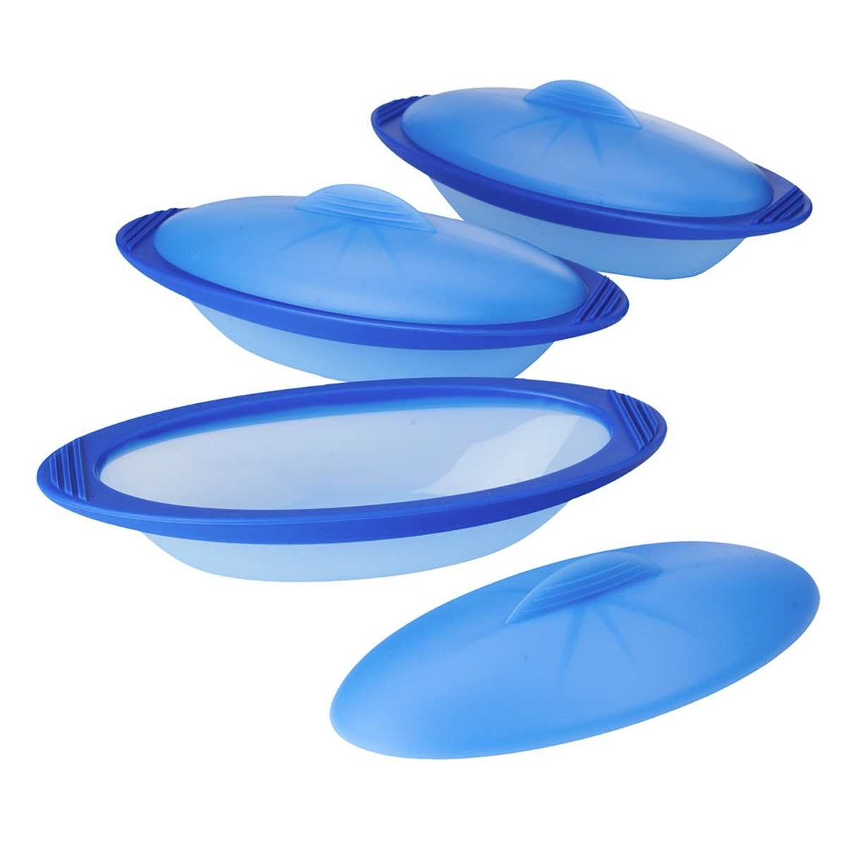 3 Mastrad Orka Silicone Steamers Lids 20oz Oval Cookware Microwave