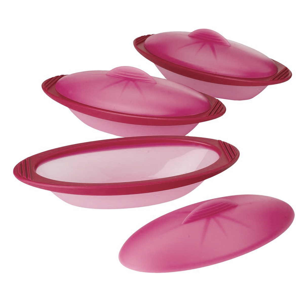 3 Mastrad Orka Silicone Steamers Lids 20oz Oval Cookware Microwave