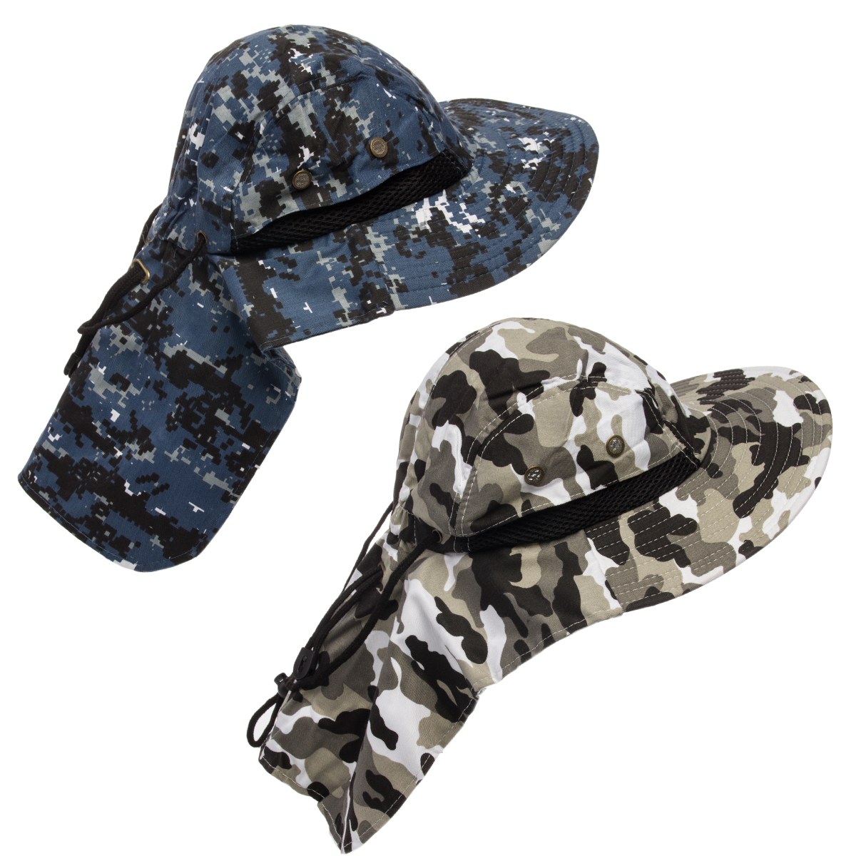 2 Boonie Hats With Neck Flap Sun Caps Head Giggles Buckets Adult Outdoor Fishing eBay