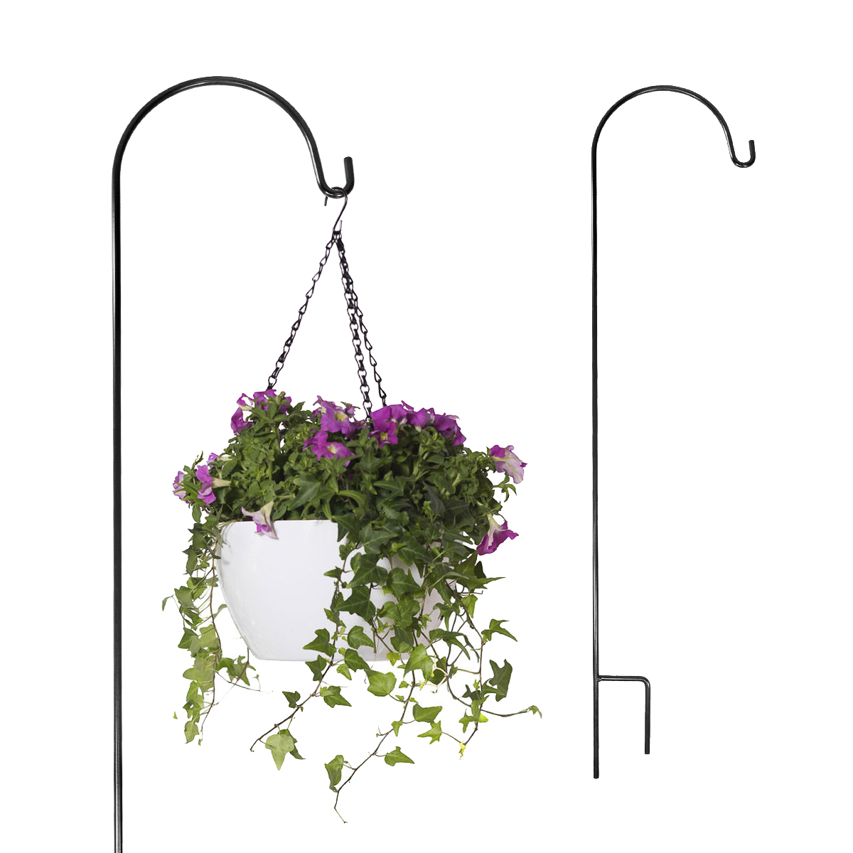 Set of 2 Shepherd’s Hook Hanger Garden Yard Lawn for Planter Bird