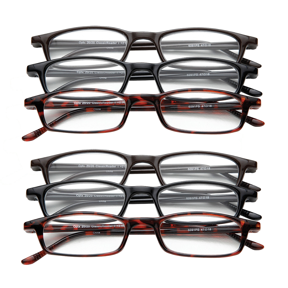 New Set of 6 Magnifying Reading Glasses 5 0 Half Eye Style for Men