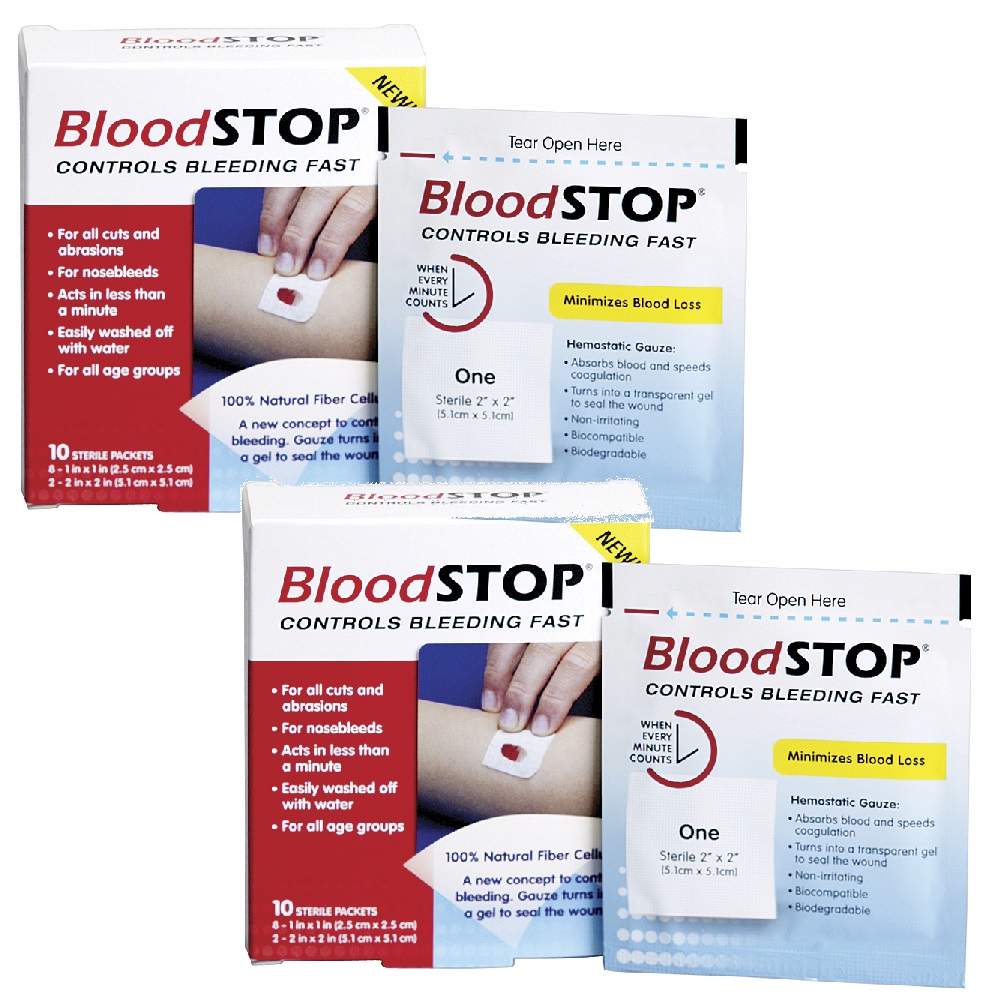 NEW (Set/2) BloodSTOP Blood Clotter Patches 20 Absorbent Hemostatic