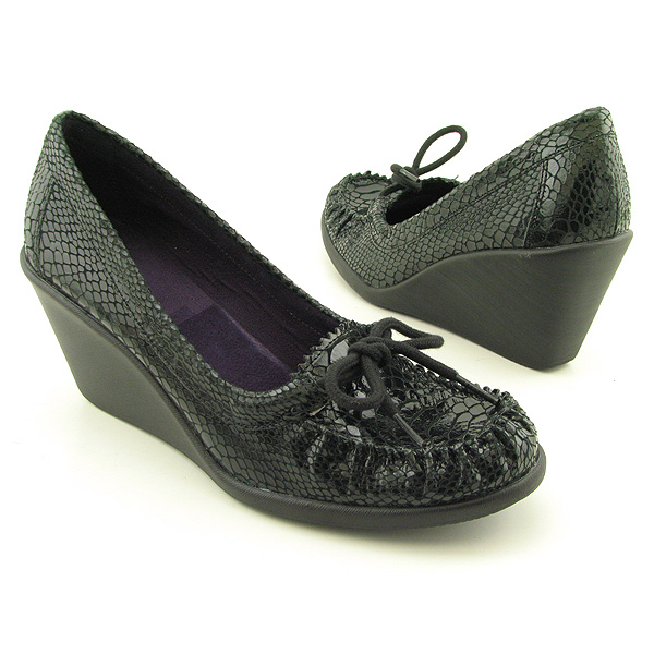 AEROSOLES Togather Platform Wedges Black