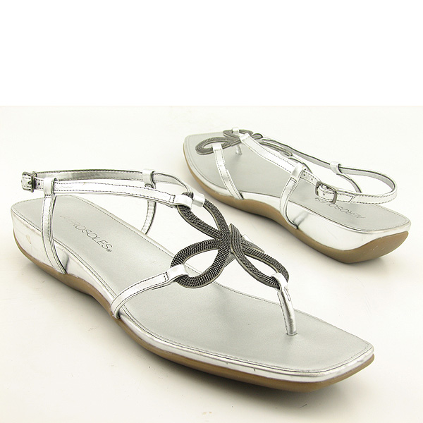 AEROSOLES Soul Mate Wedges Ankle Shoes Silver