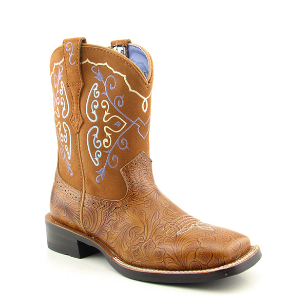 Ariat Rodeobaby Square Toe Boots Cowboy Shoes Brown
