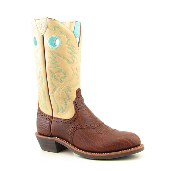 ARIAT Heritage Roughstock Boots Cowboy Shoes Beige