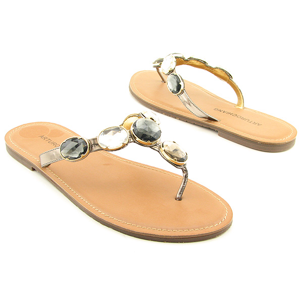ARTURO CHIANG Francesca Flip Flops Silver