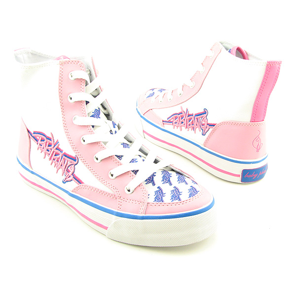 BABY PHAT Super Cat Grafitti Vulc Mid Lace up Shoes Pink
