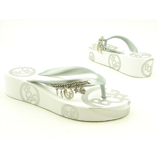 BCBGIRLS French Flip Flops Silver