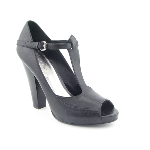 BCBGIRLS Cross Heels T Strap Shoes Black