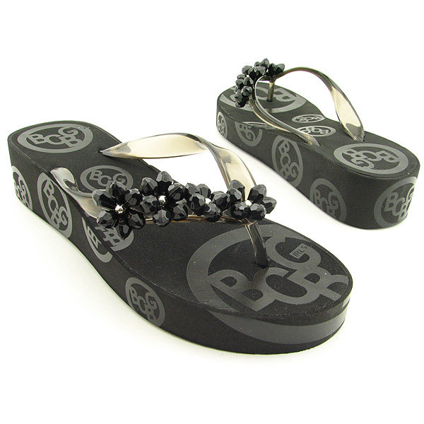 BCBGIRLS Fairly Flip Flops Black