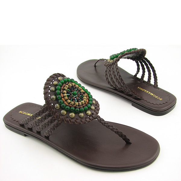 BCBGMaxazria Lindy Thong Sandals Brown