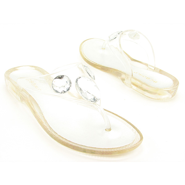 BCBGIRLS Magnolia Thong Sandals Silver