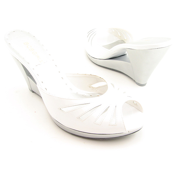 BCBGIRLS Teesa Platform Wedges White