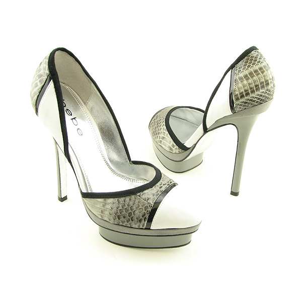 BEBE Hugh Platform Wedges Gray