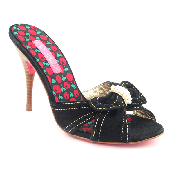 BETSEY JOHNSON Catalyna Heel Slides Shoes Black