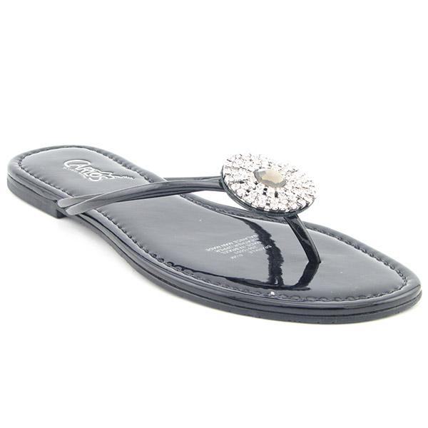 CARLOS SANTANA Sparkle Flip Flops Black