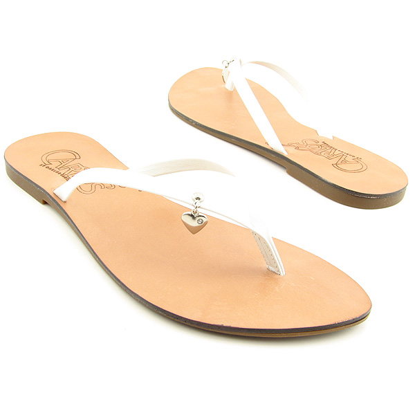 CARLOS SANTANA Sweetheart Flip Flops White