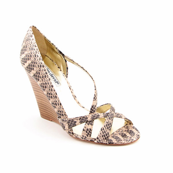 CHARLES DAVID Clemson Platform Wedges Beige