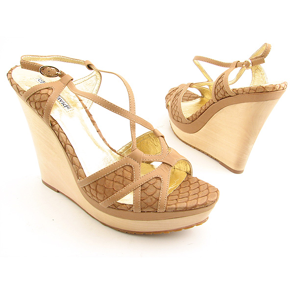 CHARLES DAVID Scandal Wedges Beige