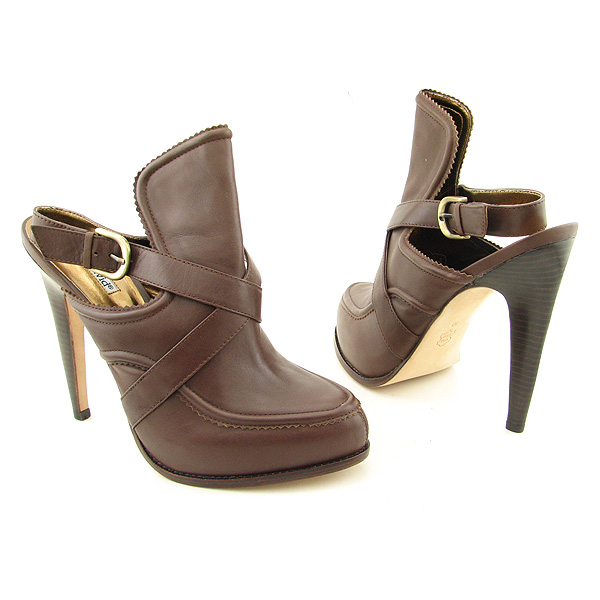 CHARLES DAVID Post Clogs Mules Shoes Brown Womens