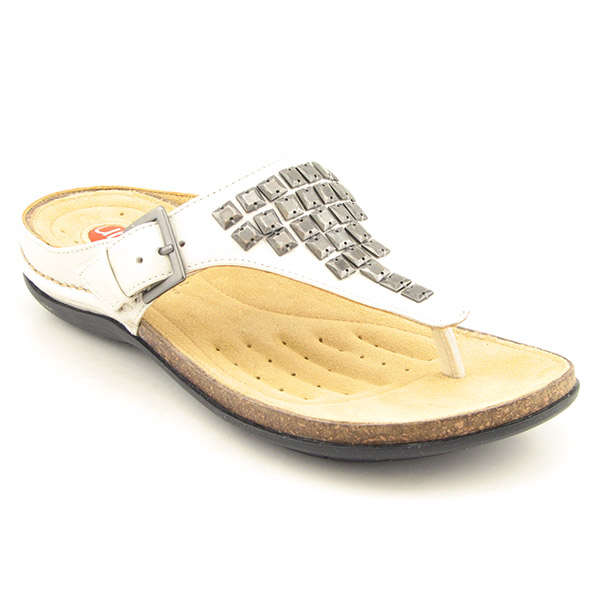 CLARKS Drizzle Thong Sandals White
