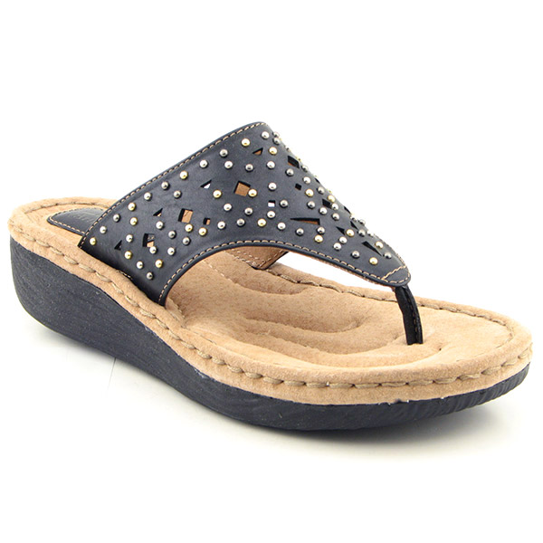 CLARKS Latin Bolero Thong Sandals Black