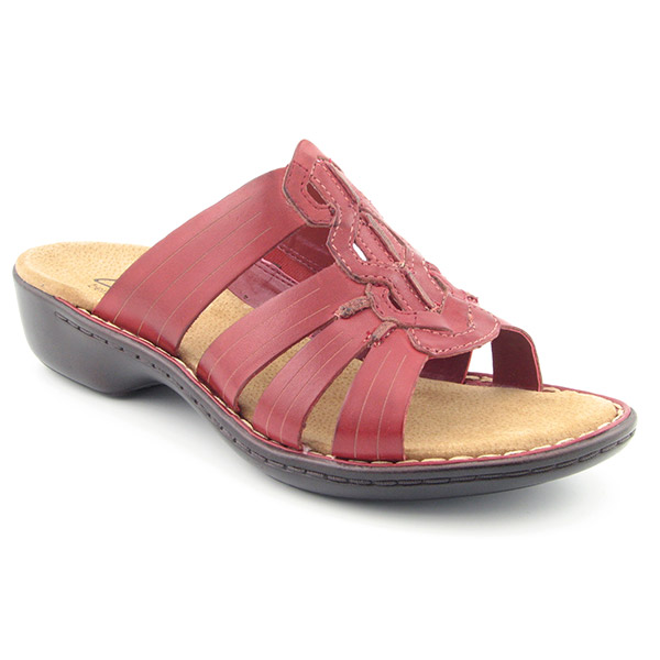 CLARKS Ina Honey Wide Slides Red