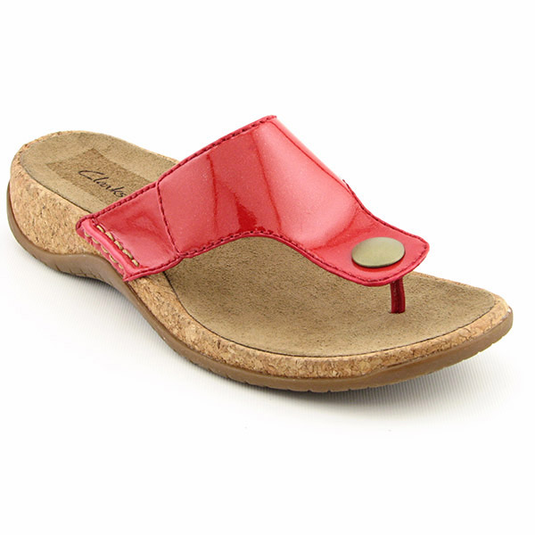 CLARKS Newcastle Flip Flops Red