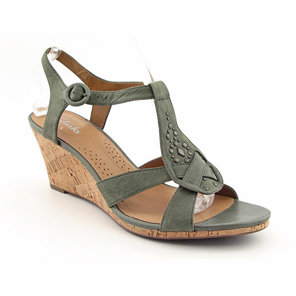 CLARKS Miami Beach Platform Wedges Green