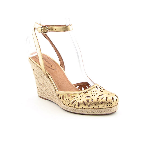 CORSO COMO Gold Strappy Platform Wedges Gold