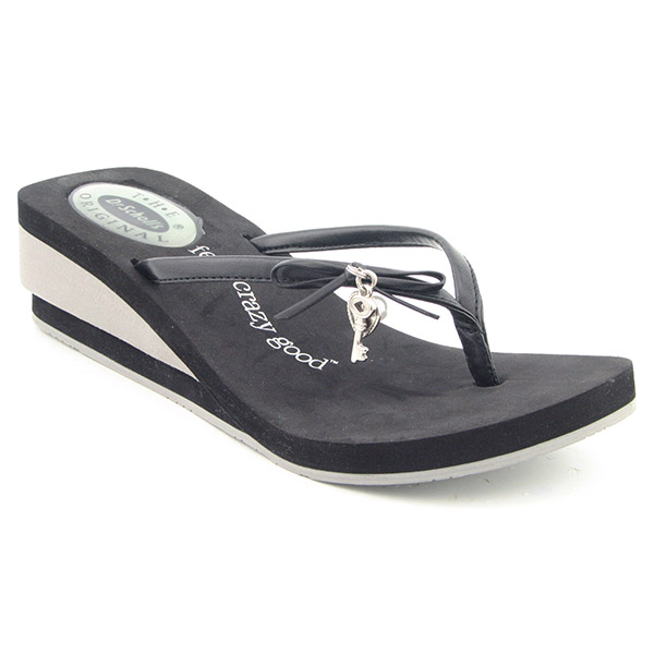 DR SCHOLLS Mischief Platforms Thong Shoes Black