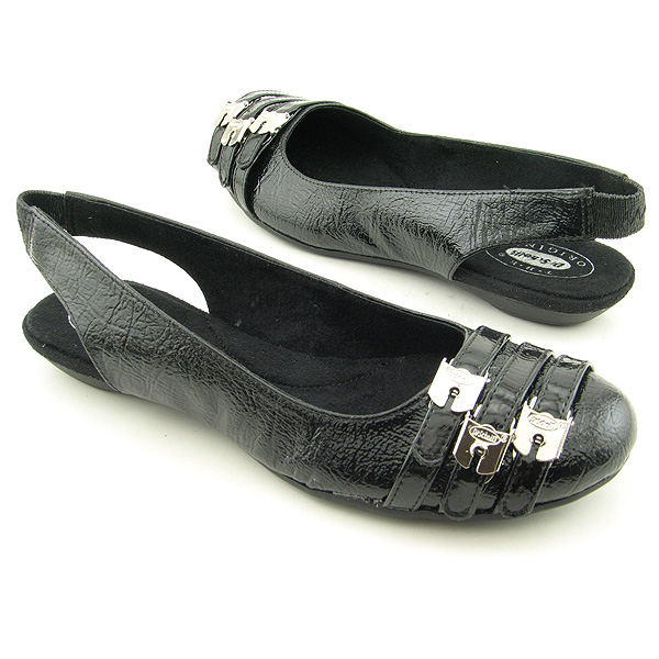 DR SCHOLLS Buckle it Slingbacks Flats Black