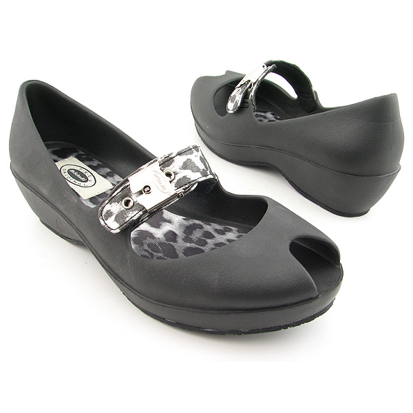 DR SCHOLLS Emerald Mary Jane Wedges Black