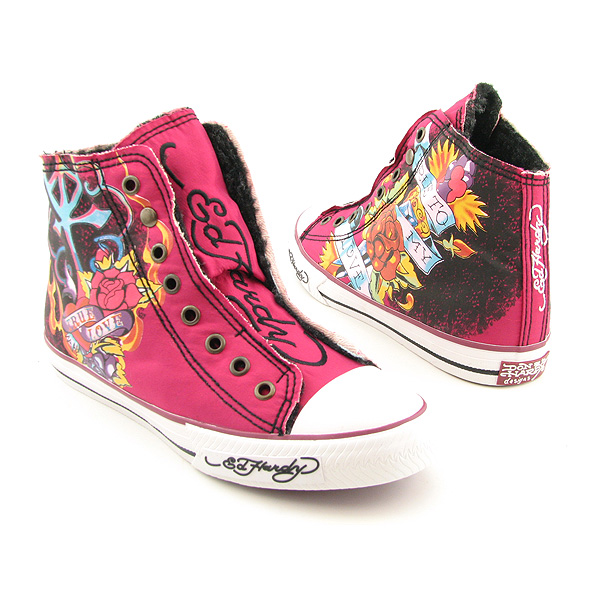 ED HARDY 18FHR405W Highrise Sherpa Athletic Shoes Pink