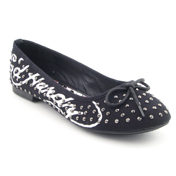 ED HARDY Oui Oui Ballet Flats Black