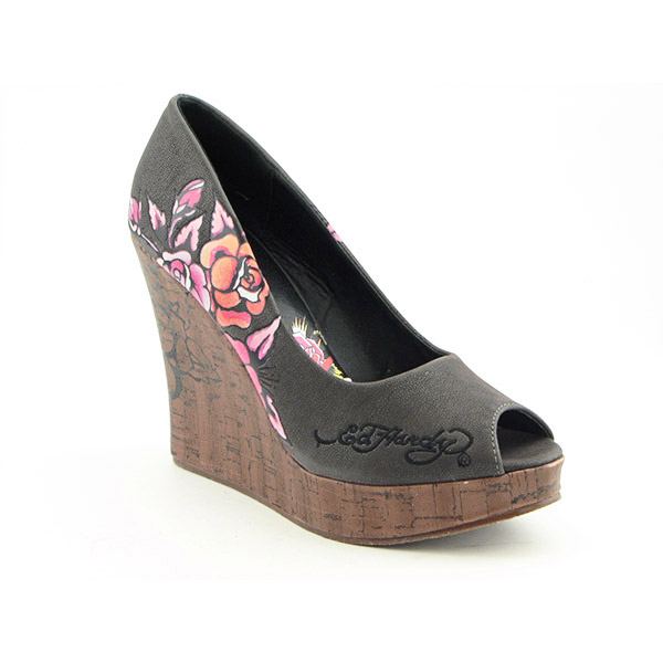 ED HARDY Cannes Platform Wedges Gray