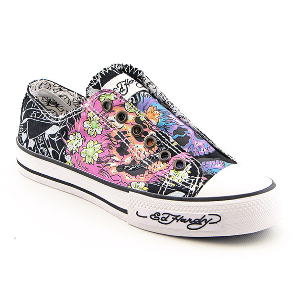 ED HARDY 19SLR108W Lowrise Stencil Sneakers Black
